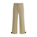 Beige Cotton Cargo Pants
