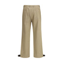 Beige Cotton Cargo Pants