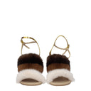 Brown Mink Strap-On Sandals