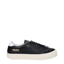 Black Leather Low Top Sneakers