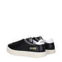 Black Leather Low Top Sneakers