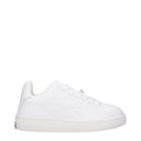 White Leather Low Top Sneakers