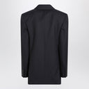 Saint Laurent Long navy blue wool gabardine coat