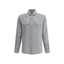 Gray Cotton Pattern Shirt