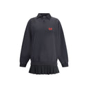 Черное хлопковое повседневное платье