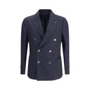 Blue Fleece Wool Blazer