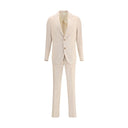 Beige Cotton Two-Piece Suit