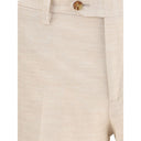 Beige Cotton Two-Piece Suit