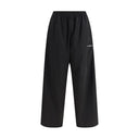 Black Polyester Casual Pants