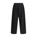Black Polyester Casual Pants