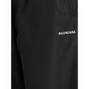 Black Polyester Casual Pants