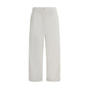Cream Cotton Cargo Pants