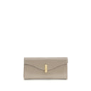 Beige Leather Clutch Bag