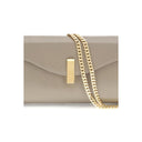 Beige Leather Clutch Bag