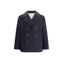 Blue Fleece Wool Coat