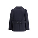 Blue Fleece Wool Coat