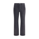 Black Cotton Straight-Leg Jeans