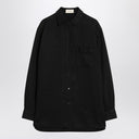 The Row Nesson black linen denim shirt