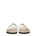 Beige Leather Slippers