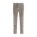 Gray Cotton Casual Pants