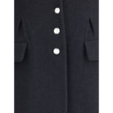 Black Fleece Wool Coat