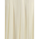 White Fleece Wool Midi Skirt