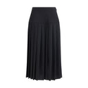 Black Fleece Wool Midi Skirt