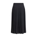 Black Fleece Wool Midi Skirt