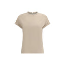 Beige Elastane T-Shirt