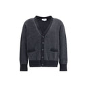 Black Fleece Wool Cardigan