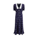 Vestido casual azul de seda