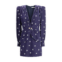 Blue Silk Casual Dress