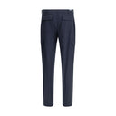 Blue Wool Cargo Pants