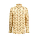 Beige Silk Pattern Shirt