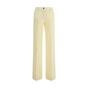Yellow Cotton Straight-Leg Jeans