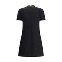 Black Fleece Wool Casual Dress