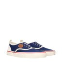 Blue Fabric Low Top Sneakers