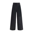Black Cotton Casual Pants