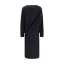 Black Fleece Wool Casual Dress