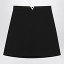 Valentino Black mini skirt with V Gold detail