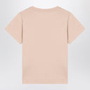 Moncler Pink cotton T-shirt with embroidered heart