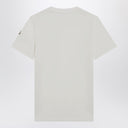 Moncler White T-shirt with embroidered tricolor logo