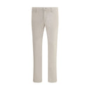 Beige Cotton Casual Pants