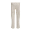 Beige Cotton Casual Pants