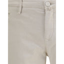 Beige Cotton Casual Pants
