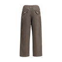 Brown Cotton Casual Pants