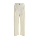 Cream Cotton Casual Pants