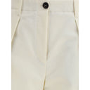 Cream Cotton Casual Pants