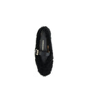 Black Fur Ballet Flats
