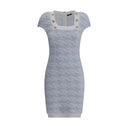 Light Blue Polyamide Casual Dress